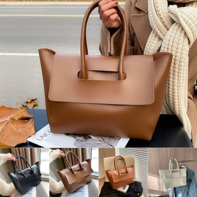 Fashion Women Shoulder Bags Large Capacity Handbags Simple Retro Tote Bags Solid Color Famous Brand High Quality Bags - Byairvana