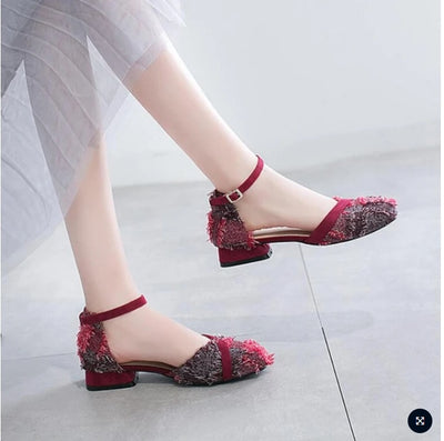 Womens Flats Shoes Ankle Strap Dorsay Low Heels - Byairvana