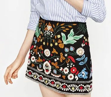 Charmma Embroidered Floral Skirts - Byairvana