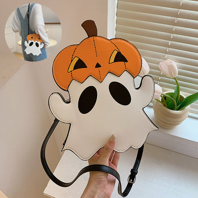 Halloween Shouder Bags Creative 3D Cartoon Pumpkin Ghost Design Cute Bags Women Cell Phone Purses Novelty Personalized Candy Crossbody Bags - Byairvana