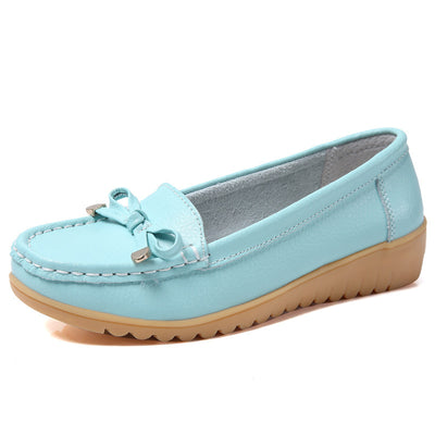 Middle-aged And Elderly Single Shoes White Shoes Womens Slope Heel Non-slip Nurse Shoes - Byairvana